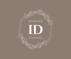 id initialen brief hochzeit monogramm logos sammlung, handgezeichnete moderne minimalistische und florale vorlagen für einladungskarten, save the date, elegante identität für restaurant, boutique, café im vektor