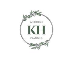 kh initials brief hochzeitsmonogramm logos sammlung, handgezeichnete moderne minimalistische und florale vorlagen für einladungskarten, save the date, elegante identität für restaurant, boutique, café im vektor