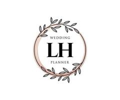 lh initialen brief hochzeitsmonogramm logos sammlung, handgezeichnete moderne minimalistische und florale vorlagen für einladungskarten, save the date, elegante identität für restaurant, boutique, café im vektor