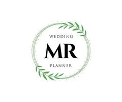 herr initialen brief hochzeit monogramm logos sammlung, handgezeichnete moderne minimalistische und florale vorlagen für einladungskarten, save the date, elegante identität für restaurant, boutique, café im vektor