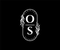 os initialen brief hochzeitsmonogramm logos sammlung, handgezeichnete moderne minimalistische und florale vorlagen für einladungskarten, save the date, elegante identität für restaurant, boutique, café im vektor