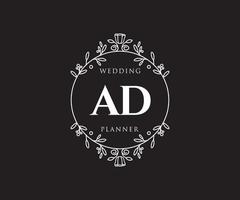 anzeige initialen brief hochzeit monogramm logos sammlung, handgezeichnete moderne minimalistische und florale vorlagen für einladungskarten, datum speichern, elegante identität für restaurant, boutique, café im vektor