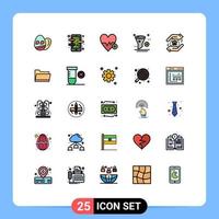 25 gefüllte Linien flaches Farbkonzept für mobile Websites und Apps Bewertungsdesign medizinische Anwendung fügen bearbeitbare Vektordesignelemente hinzu vektor
