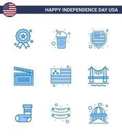 9 usa blau zeichen unabhängigkeitstag feier symbole des usa land amerikaner usa movis editierbare usa tag vektor design elemente