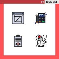 4 kreative Symbole moderne Zeichen und Symbole der App Finance Web Budget Delivery editierbare Vektordesign-Elemente vektor