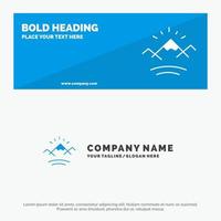 bergen flod Sol kanada fast ikon hemsida baner och företag logotyp mall vektor