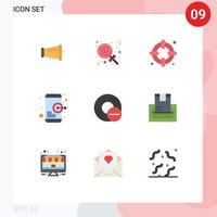 9 universelle flache Farbzeichen Symbole von Gadget-Geräten Leben Computer zielen auf editierbare Vektordesign-Elemente ab vektor