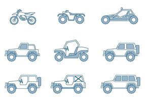 Off-road Vehicle Icons vektor