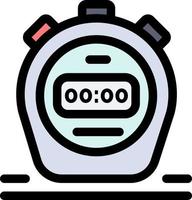 Timer Stoppuhr Uhr flache Farbe Symbol Vektor Icon Banner Vorlage