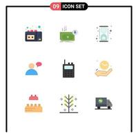 Stock Vector Icon Pack mit 9 Zeilen Zeichen und Symbolen für die Kommunikation im Chat Geld grundlegende konvertieren editierbare Vektordesign-Elemente