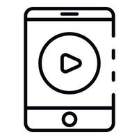 Video auf Smartphone-Symbol, Umrissstil vektor