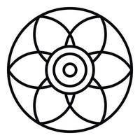 rundes Blumenkekssymbol, Umrissstil vektor