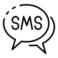SMS bubblor ikon, översikt stil vektor