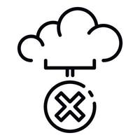 Geschlossenes Cloud-Service-Symbol, Umrissstil vektor