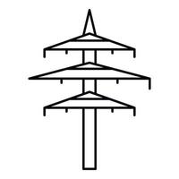 Symbol für elektrische Turmversorgung, Umrissstil vektor