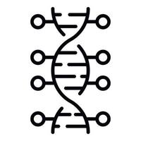 DNA-Helix mit Kugelsymbol, Umrissstil vektor