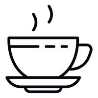 varm kaffe kopp ikon, översikt stil vektor