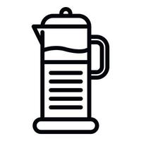 Wasserkocher-Kaffee-Symbol, Umrissstil vektor