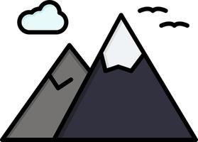 bergen natur landskap resa platt Färg ikon vektor ikon baner mall