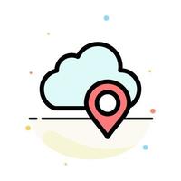 Cloud Map Pin Marker abstrakte flache Farbsymbolvorlage vektor