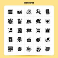 solide 25 E-Commerce-Icon-Set Vektor-Glyphen-Stil Design schwarze Icons Set Web- und Mobile-Business-Ideen-Design-Vektor-Illustration vektor