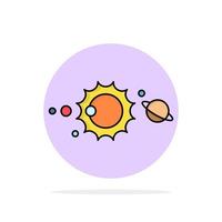 sol- systemet universum sol- systemet astronomi platt Färg ikon vektor