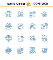 Coronavirus-Bewusstseinssymbole 16 blaues Symbol Corona-Virus-Grippe im Zusammenhang wie Virus-Impfstoff-Apotheke-Spray-Medizin Tropfen Virus-Coronavirus 2019nov-Krankheitsvektor-Designelemente vektor