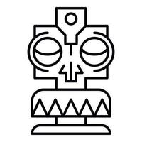 Tiki-Masken-Idol-Symbol, Umrissstil vektor