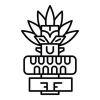 Stammes-Tiki-Idol-Ikone, Umrissstil vektor