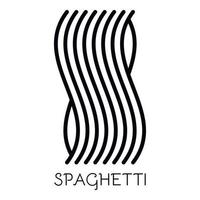 spaghetti pasta ikon, översikt stil vektor
