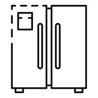 Symbol für Türgefrierschrank, Umrissstil vektor