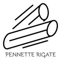 Pennette Rigate-Symbol, Umrissstil vektor