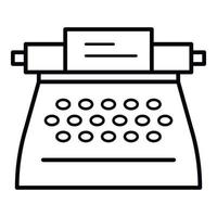 Retro-Schreibmaschinensymbol, Umrissstil vektor