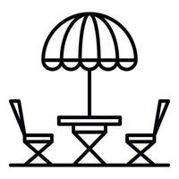 gata Kafé stol paraply ikon, översikt stil vektor