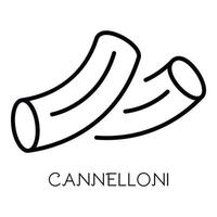 cannelloni pasta ikon, översikt stil vektor