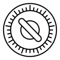 Retro-Symbol für manuellen Timer, Umrissstil vektor