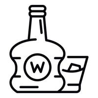 premie whisky flaska ikon, översikt stil vektor