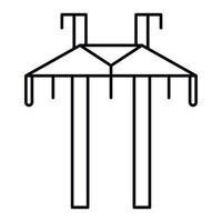 Symbol für elektrischen Turm aus Draht, Umrissstil vektor