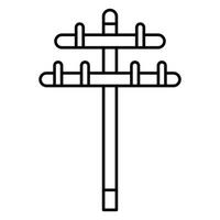 trä elektrisk torn ikon, översikt stil vektor