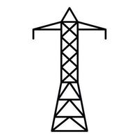 Symbol für Elektroturm aus Metall, Umrissstil vektor