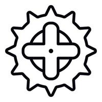 cykel kedjehjul ikon, översikt stil vektor