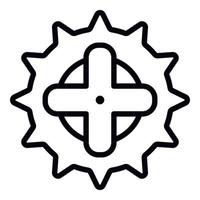 Fahrrad-Kettenrad-Symbol, Umrissstil vektor