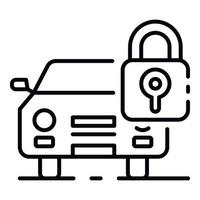 City Car Lock Share-Symbol, Outline-Stil vektor