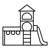 Symbol für Kinderspielplatzkomplex, Umrissstil vektor