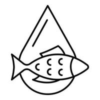 Symbol für Fischöltropfen, Umrissstil vektor