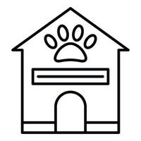 sällskapsdjur hus ikon, översikt stil vektor