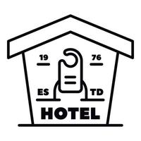 Beschäftigtes Tierhotel-Logo, Umrissstil vektor