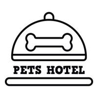 Logo des Lebensmittelhaustierhotels, Umrissstil vektor