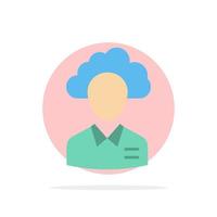 outsource Cloud Human Management Manager Menschen Ressourcen abstrakte Kreis Hintergrund flache Farbe Symbol vektor
