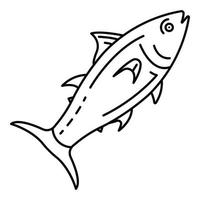tonfisk fisk ikon, översikt stil vektor